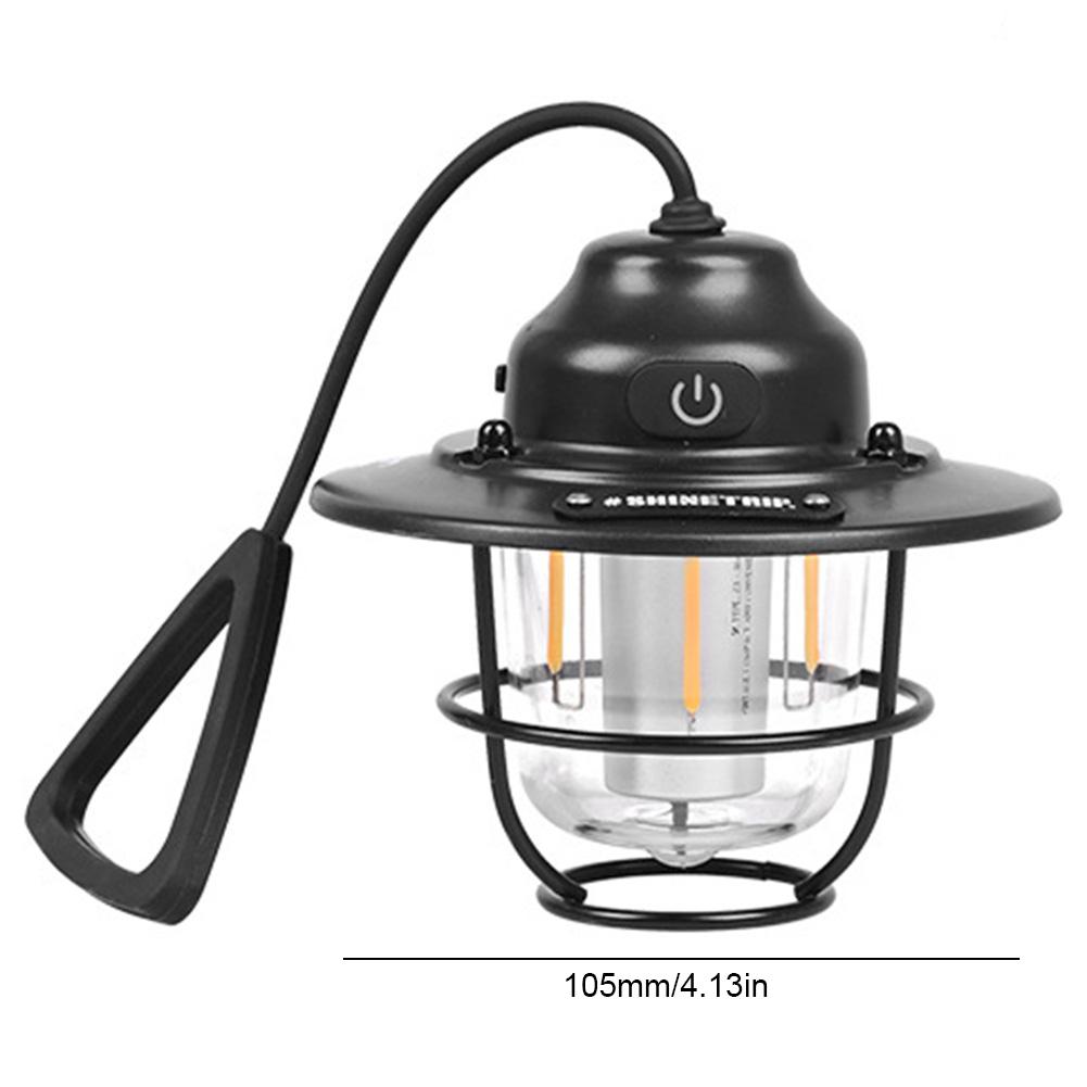 Led Camping Lamp 1Two00Mah Emergency Light Lantern Stepless Dimming Vintage Atmosphere Chandelier Type C Charging For Fishing Hiking