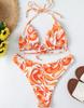 Micro Bikini Sexy Women Swimwear Print Halter Backless Thong Brazilian Swimwear Bikini Set Bikini Beachwear