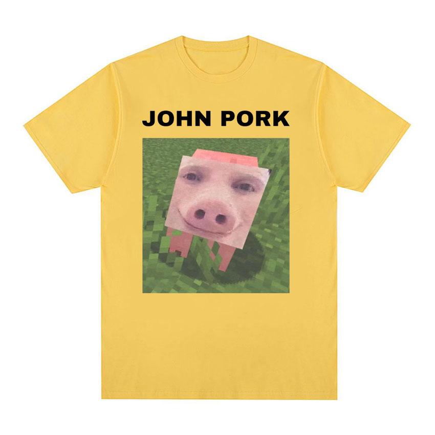 John Pork Funny Meme Tee Shirt Men Women Fashion Trending Short Sleeve T-shirt Male Summer Casual O-Neck Tops T Shirt Streetwear