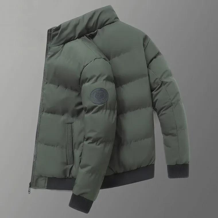 

2023 Мужская модная куртка с толстым теплым пуховым хлопком и воротником-стойкой для осени и зимы XL