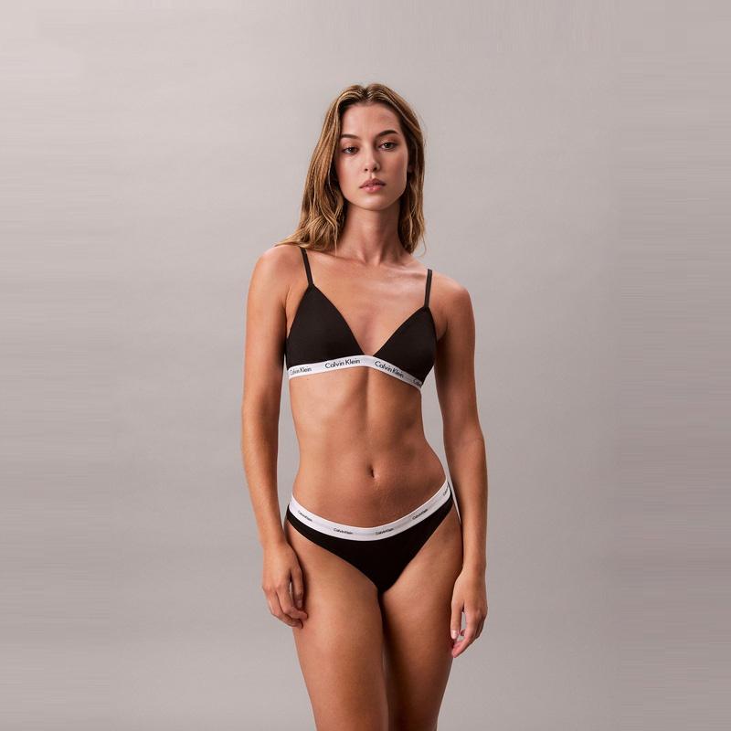 Calvin Klein Klassischer Jacquard Baumwolle Gerippter Stretch Tanga Damenunterwäsche QD5357