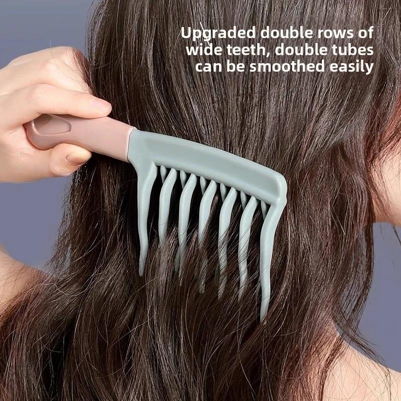 1PCS Double Row Wide Tooth Curling Comb Men and Women Rib Comb Scalp Massage Comb Hair Curly Hair Styling Comb Wool Curls