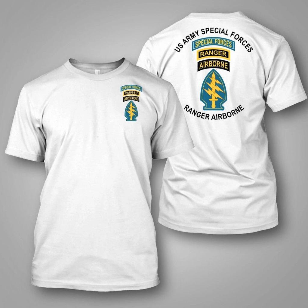 2026 Hot Sale US Army Special Forces Ranger Airborne Print T Shirt Men Military Veteran Cotton Short Sleeve Tactical Casual Streetwear Tops