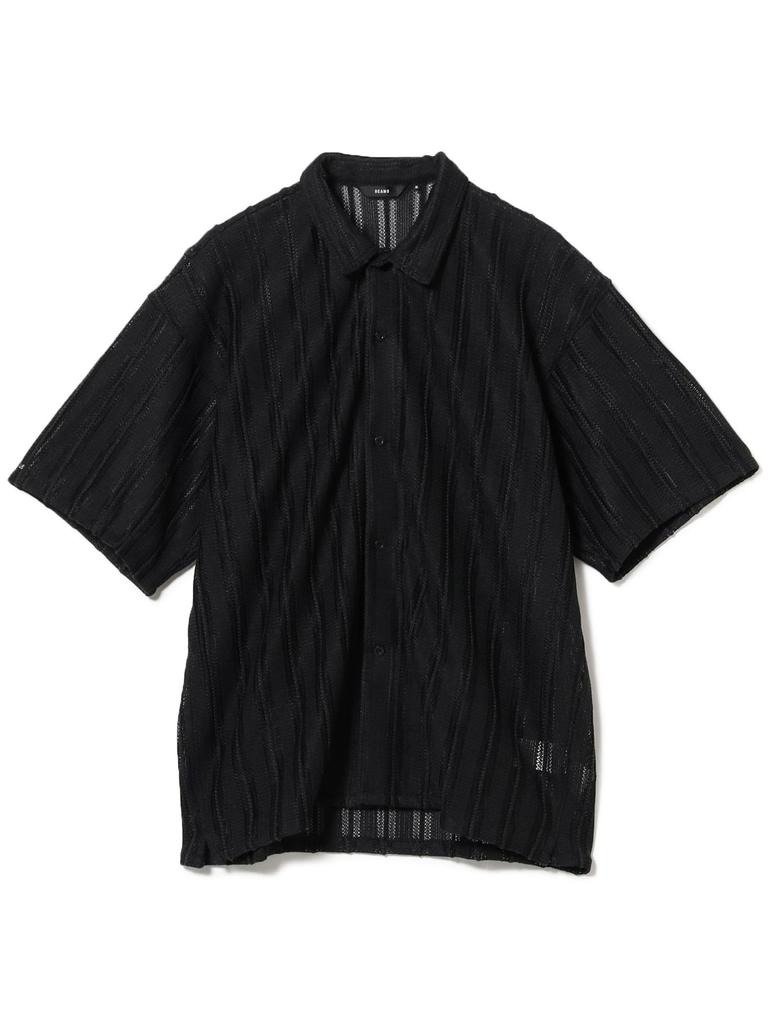 Shirt Mesh Open Collar Shirt SUMIKURO M 11011512147 [BEAMS] S/S Men's