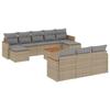 VidaXL Salon de Jardin avec Coussins 11 pcs, Canapés de Terrasse, Ensemble de Meubles de Patio, Mobilier d'Extérieur, Beige 3258825