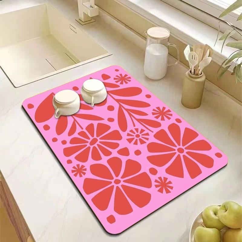 VIKAMA Dopamine Kitchen Accessories | Absorbent Kitchen Utensil Drain Mat | Coffee Maker Utensil Drain Mat | Utensil Mat