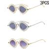 Diamond Studded Small Frame Cat Eye Y2k Sunglasses High-end Luxury Ball Metal Sunglasses Retro New Peacock Glasses 81064