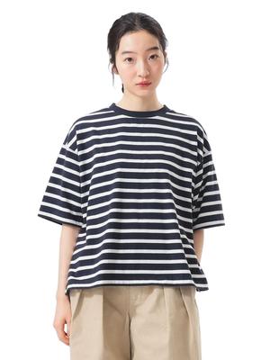 [BEAMS BOY] S/S TEE Border Big Short Sleeve Women's D.NVY/OFF ONE SIZE