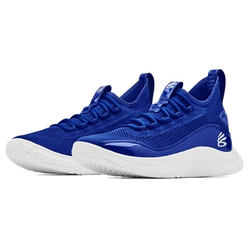 Under Armour Curry Flow 8 Royal Blue White Sneakers 3024785-400