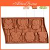 6 Lollipop Animal Cavity Shaped Silicone Mold Diy Chocolate Fondant Mould Cake Decorating Tools