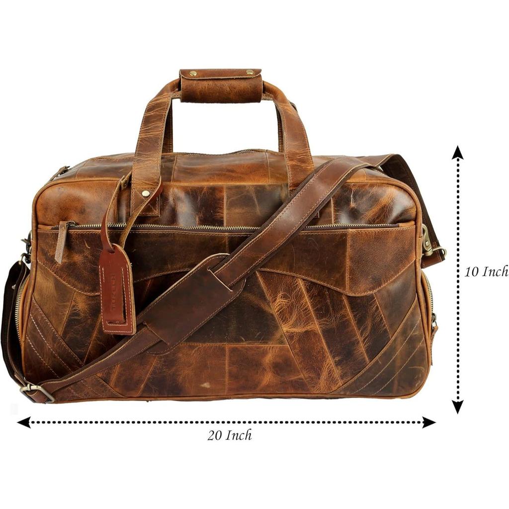 Large Duffel Luggage Leather Travel Bag Duffel Bag Gym Bag Airplane Cabin Approved Carry On Overnight Leather Weekender Mens Duffle Bag