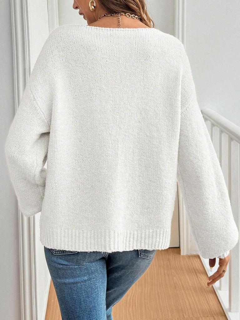 2024 Loose Cardigan Sweater - Solid Color, Tie-up, Casual Style