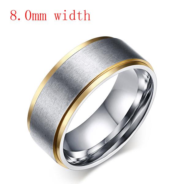 Vnox Elegant Customize Couple Rings for Women Men 6mm/8mm Wedding Bands Jewelry Stainless Steel Lovers Gift