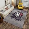 Day of the Dead Girl with Rose Motif Non-slip rug suitable for living room and bedroom sofas.