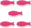 Set of 5 Kitchen Sponge R502DP Fish-Shaped Sponge, (Dishwashing / 3-Layer Structure) (Deep Pink)
