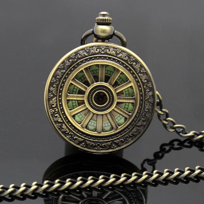 Luxury Luminous Mechanical Pocket Watch Bronze Hollow Wheel Hand-Winding Steampunk Pocket Hanging Chain Antique Watch Best Gifts