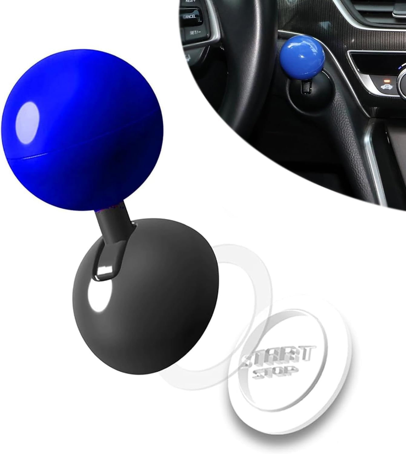 UOPR Car One Touch Start Lever, Push Start Button Cover, синий