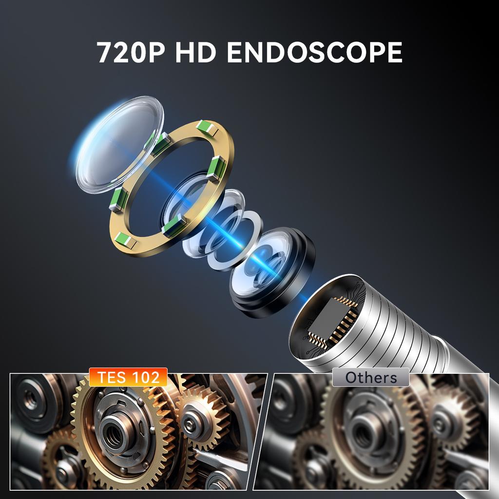 THINKCAR TES102 Telecamera Endoscopio di Ispezione Video USB con Luce LED Impermeabile Strumento Diagnostico Auto Per MUCAR 892BT 689BT