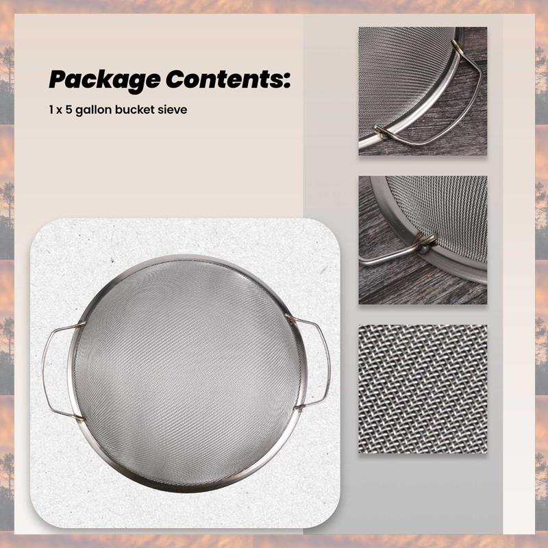 2025 Trend Paint Strainer Mesh Stainless Steel Paint Emulsion Honey Funnel Filter Cover Filter Tool Product 60-Mesh 11.4Inch Wid