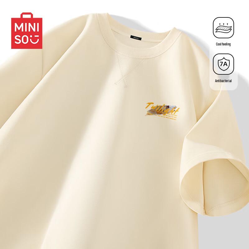 MINISO Men s 2025 Antibacterial Loose Fit Short Sleeve T-Shirt 2XL
