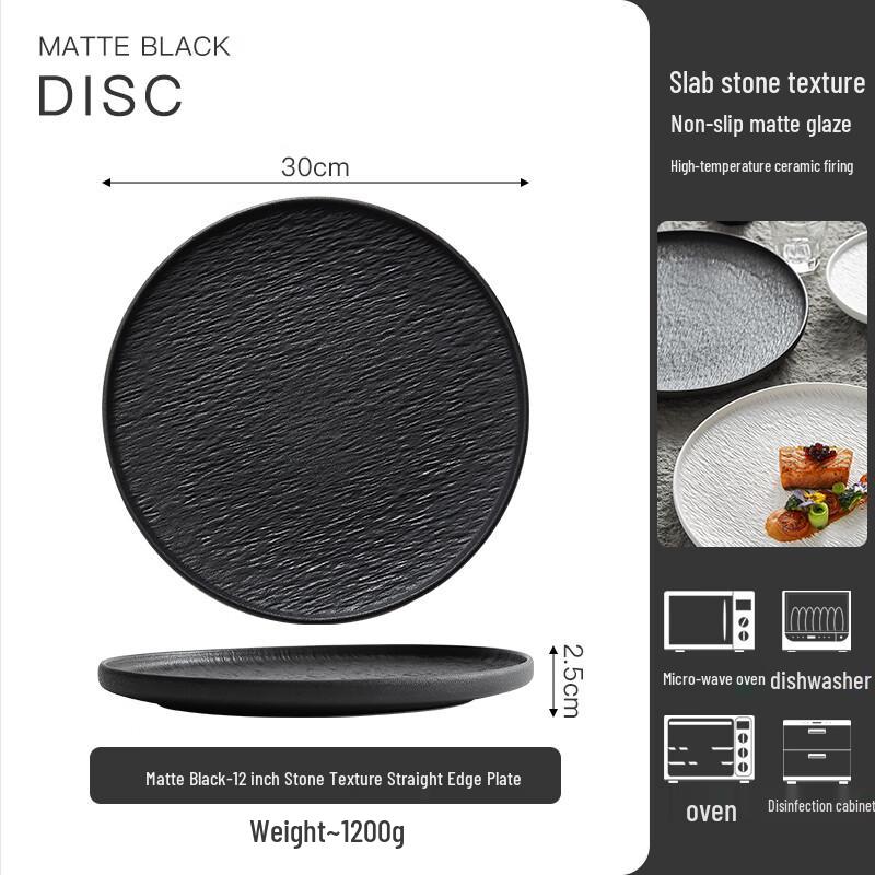 Ru Han Ceramic Flat Dinner Plate