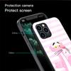 Urocze Śmieszne Etui ze Szkła Hartowanego Różowa Pantera Dla Apple iPhone 11 13 Pro Max SE 7 8 + 12 Mini 14 Plus X XS XR 6 6S Pokrowiec na Telefon Sac