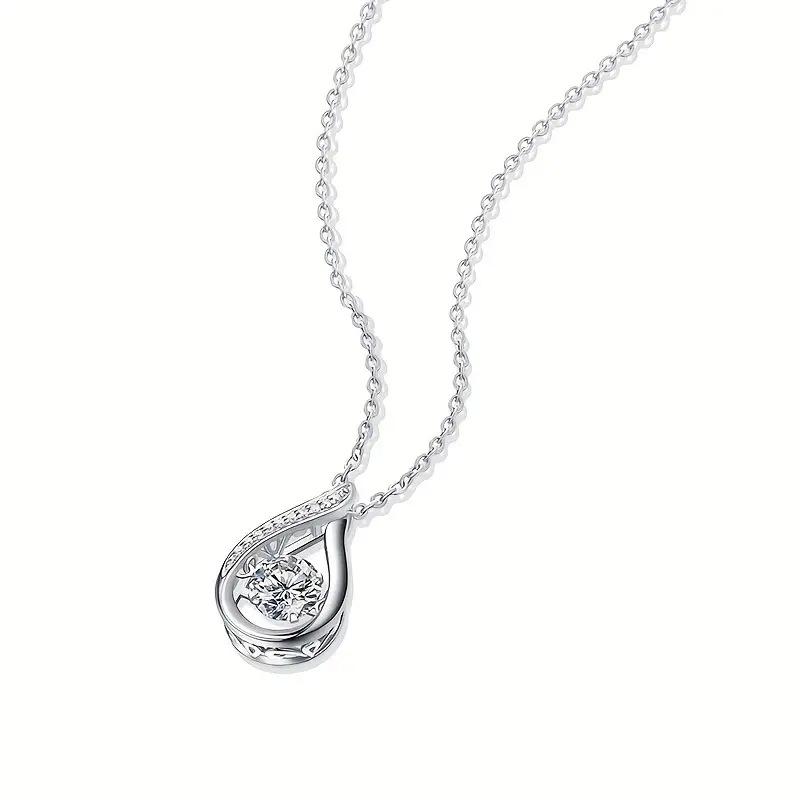 Water Droplet Shaped Zircon Pendant Necklace, Minimalist Design, Suitable for Elegant Jewelry Worn In Daily Life
