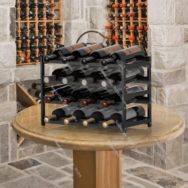 Multi-Layer Wine Rack Desktop Display, Stylish Wine Bottle Holder, Elegant Living Room Wine Storage Rack Display Organization