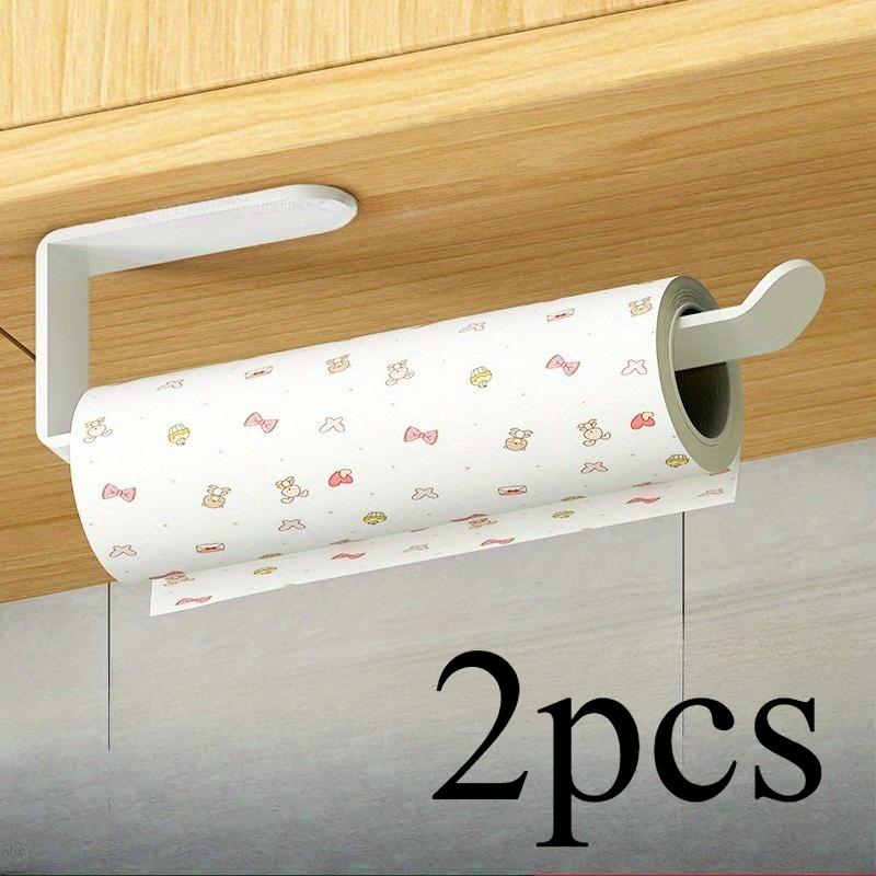 Self-Adhesive Plastic Paper Towel Holder for Kitchen & Bathroom - No Drill, Wall-Mounted Towel Rack , Ideal for Hand Towels, Bathroom Decor