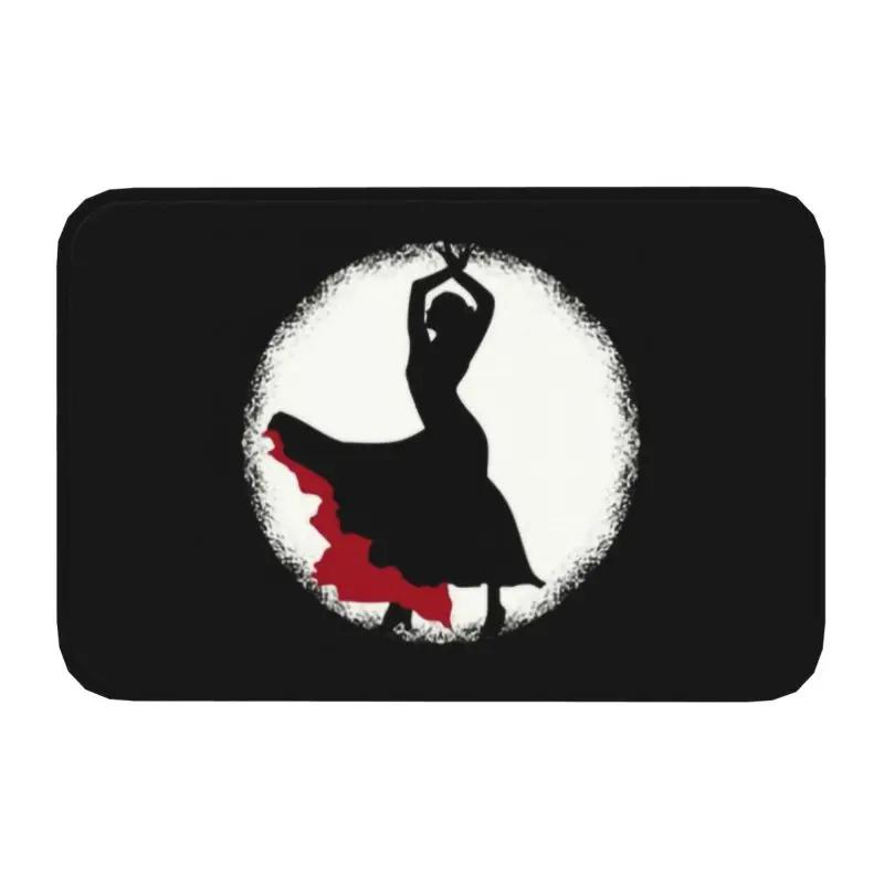

Custom Flamenco Dancer Polka Dot Doormat Anti-Slip Entrance Kitchen Bath Floor Door Mats Spanish Spain Dance Room Carpet Rug 40x60cm