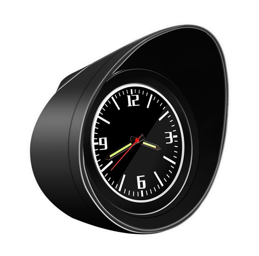 1x Black Carbon Fiber Car Interior Dashboard Clock Luminous Backlight Universal
