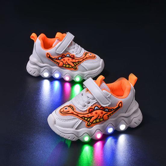 Kinder-Sportschuhe mit Dinosaurier-Motiv, atmungsaktive Mesh-Sneaker für Jungen und Mädchen, Kleinkinder, leichte Lauflernschuhe mit rutschfester Innensohle, für draußen und drinnen, für die Schule