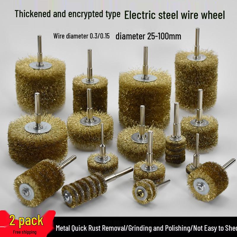 Electric Steel Wire Brush with Handle - Rust Removal, Polishing, and Cleaning.