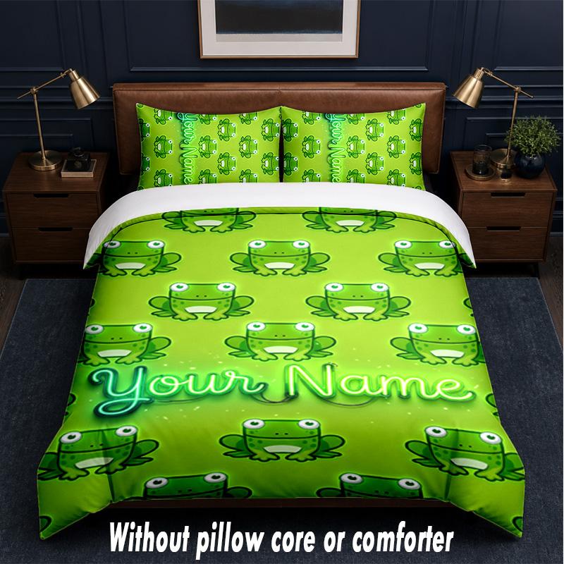 Other Similar Designs Theme Custom Text Or Name 3Pcs Bedding Set,1 Flat Sheet & 2 Pillowcases Personalized Home Bedding