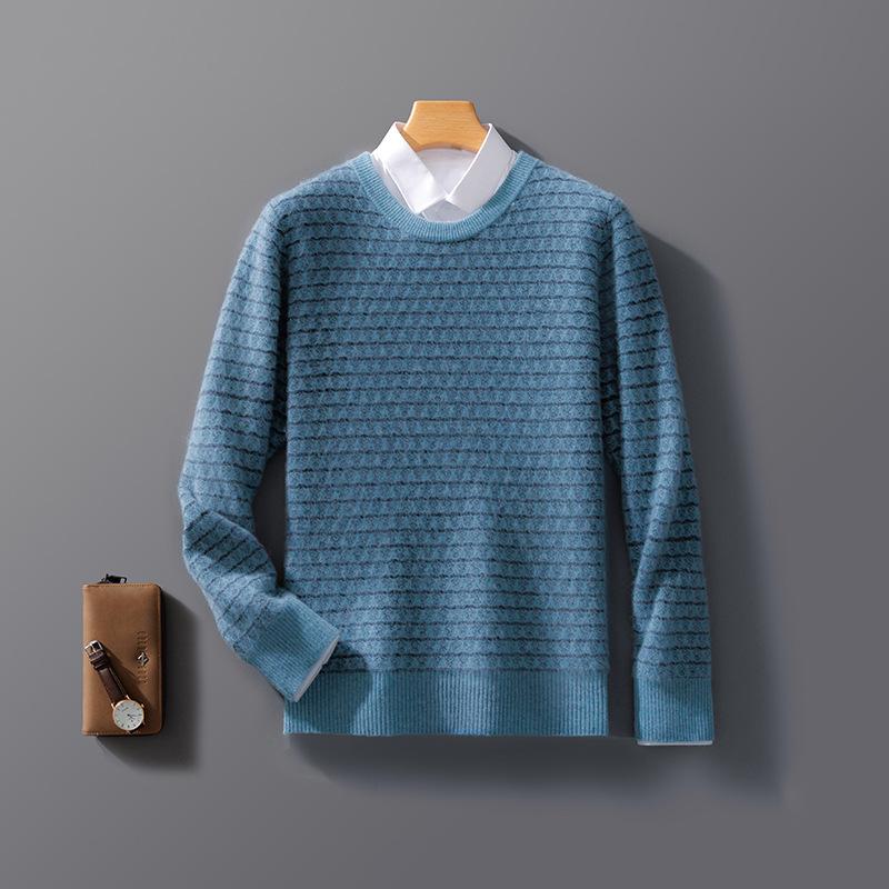 Latest Round Neck Jacquard Cardigan for Autumn and Winter Everyday and Trendyable Warm Cashmere Knitted Sweater Versatile Base Blouse