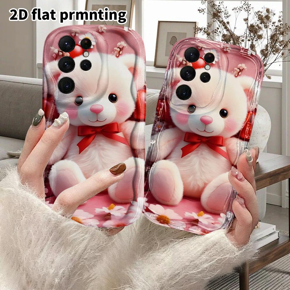 Phone Case: 2D Flat Samsung Galaxy A34 A35 M05 M06 S20 S22 S21 FE Plus 5G Protective Case, Couple Style, Little White Bear, Christmas and Halloween Gi