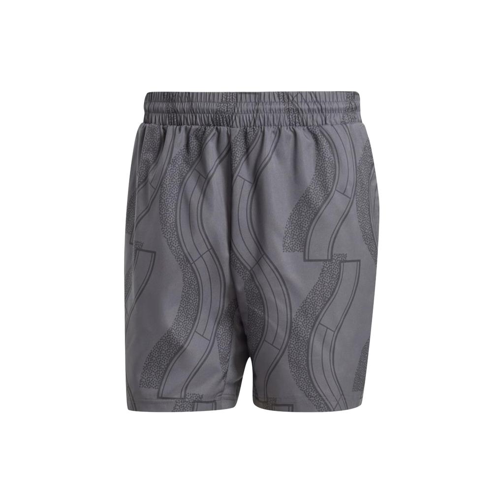adidas Klubové tenisové grafické šortky s geometrickým vzorem Pánské spodky Tmavě šedé IP1884
