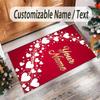 Hearts Theme Crystal Velvet Floor Rug Personalized Custom Name Text Warm Carpet Home Decoration