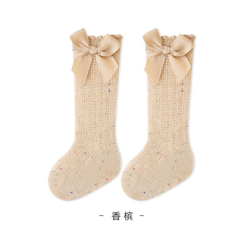 Summer Thin Mesh Baby Socks, A Class Cotton Newborn Socks with Big Bow Ruffle Edge Infant Toddler Socks