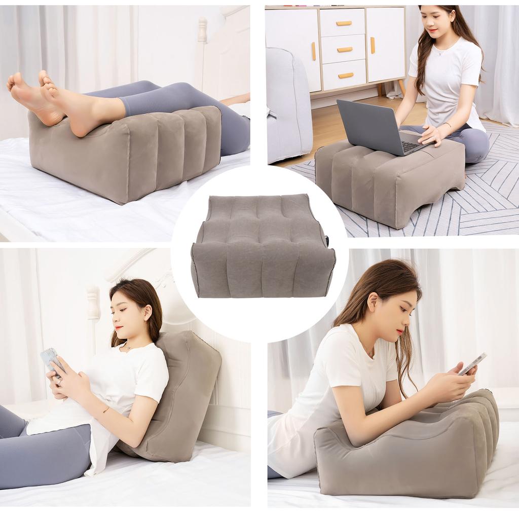 Leg Elevation Pillow Inflatable Wedge Pillow Wave Comfort Leg Pillow for Sleeping PVC Flocking Multipurpose