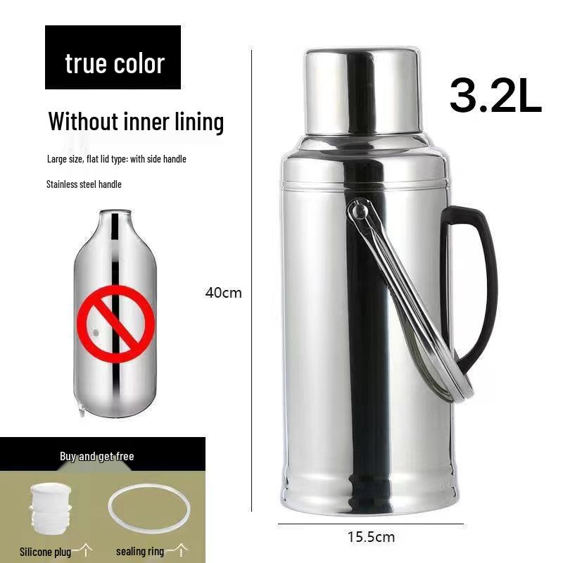 304 Stainless Steel Home Hot Water Bottle with Glass Liner – Dormitory Thermos Kettle