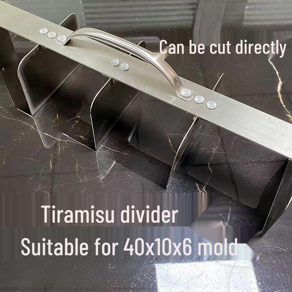Stainless Steel Tiramisu Cutter - Evenly Divides 40×9.5cm Mold Into 5 Perfect Pieces