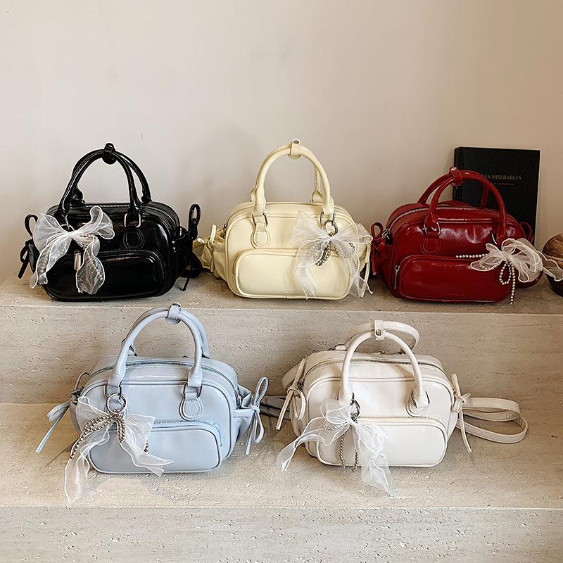 Foreign Trade New Simple Oily Backpack Women's Korean Ins Fashion Small Backpack Niche High-end Oblique Straddle Women's Bag