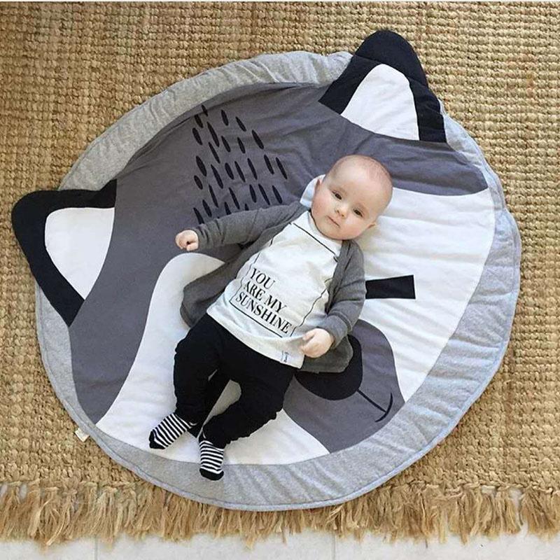 Fox Print Animals Cuddle Play Mat With Soft Fabric For Infant Development And Parentchild Interaction