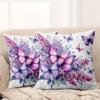 1 pieces -2D flat printing Lilac And Butterfly Patterned Decorative Throw Pillows Polyester pillowcase, sofa  cushion cov
