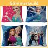 The Frozen Snow Queen Cartoon Cushion Cover Linen Material Cozy Spaces Home