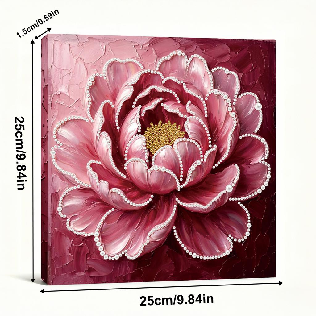 DIY Pearl Diamond Dots Paintings Picture Arts Craft With Frame Art Diamond Painting for Adults/Beginners Gift Home Decor 25x25cm