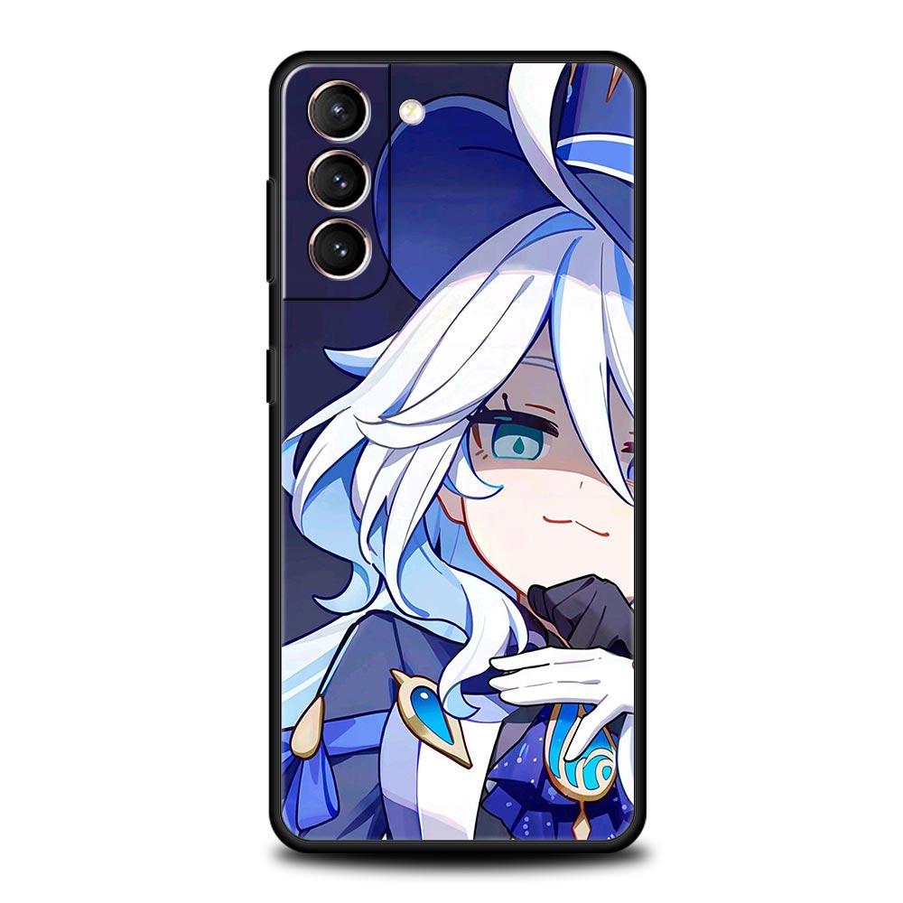 Genshin Impact Lovely Furina Phone Case For Samsung Galaxy S25 Edge S24 S23 S22 S20 Ultra S21 FE 5G S10 Plus Soft TPU Cover