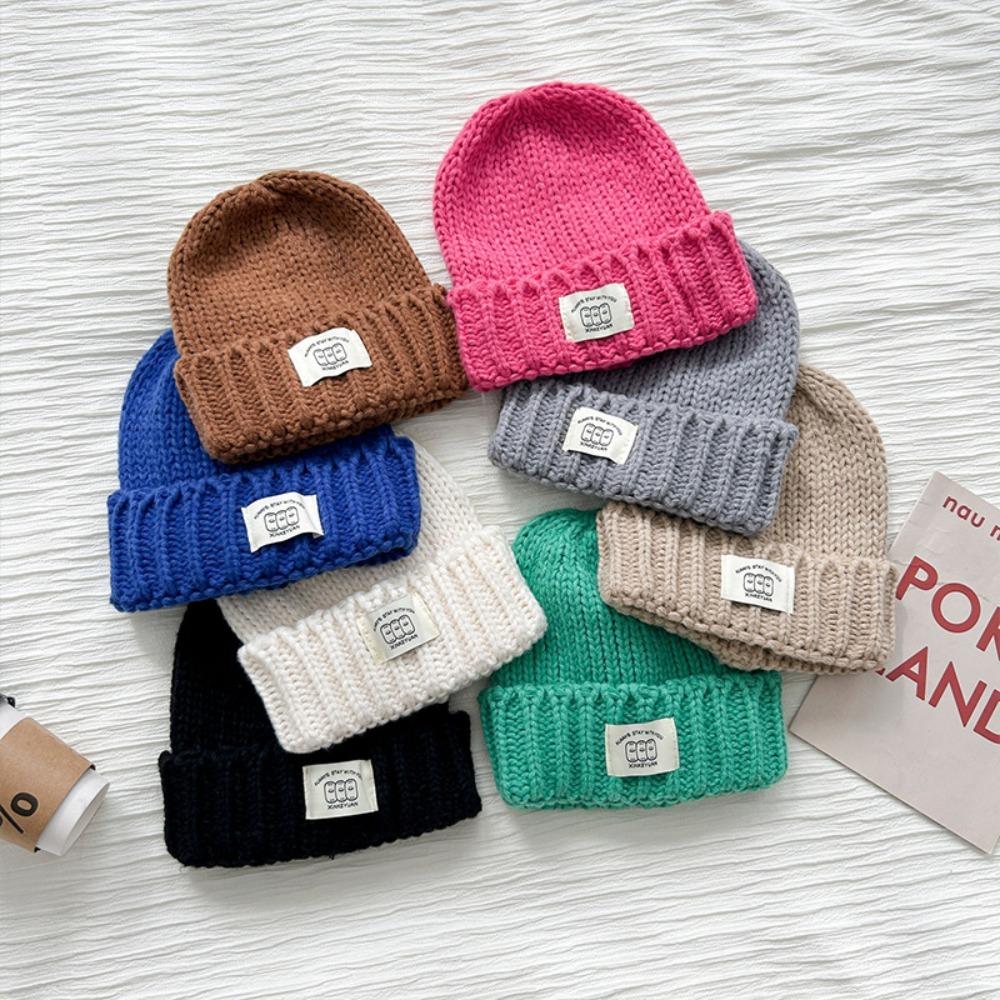 

Winter Coarse Wool Knitted Hat Korean Skull Caps Fashion Beanie
