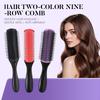 9-Row Denman Detangler Hairbrush for Scalp Massaging Wet Comb Use - Salon Quality Hair Brush for Straight Curly Hair - Unisex